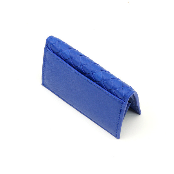 양가죽 위빙 단추 동전지갑 (Royal blue)